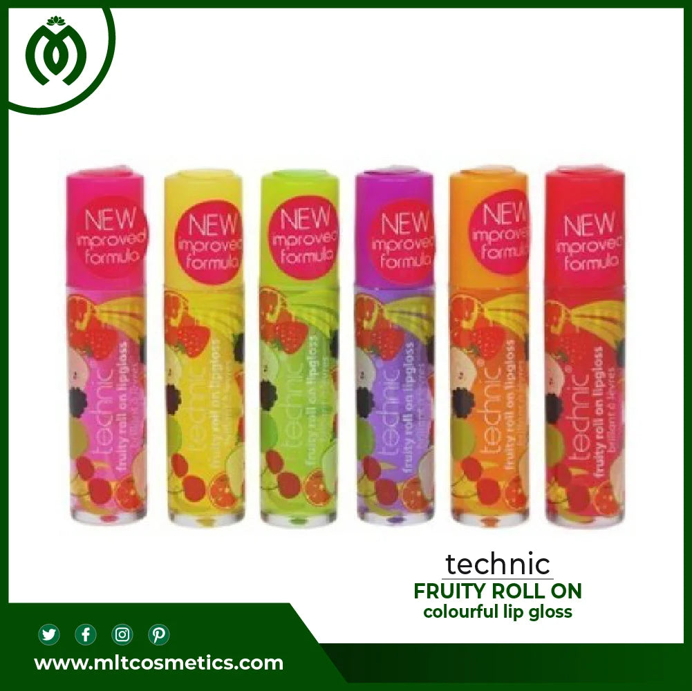 6 X Technic Fruity Roll On colourful lip gloss