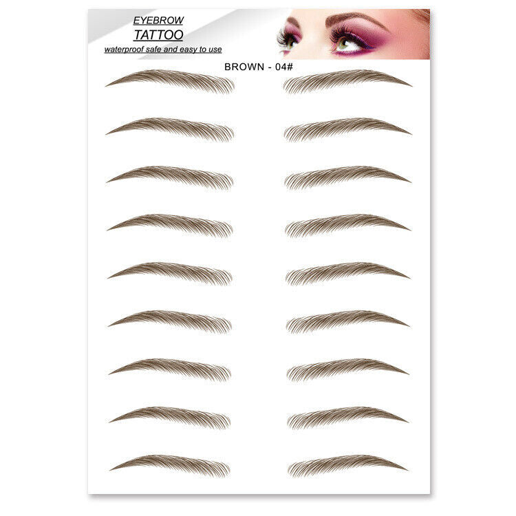 3D Hair-like Eyebrows - Waterproof Eyebrow Tattoo Sticker (Brown)