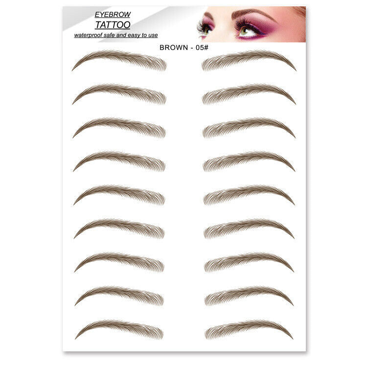 3D Hair-like Eyebrows - Waterproof Eyebrow Tattoo Sticker (Brown)