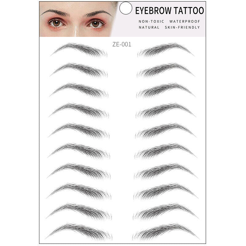 4 D Hair-like Eyebrows Makeup Waterproof Lasting Eyebrow Tattoo Sticker ZE