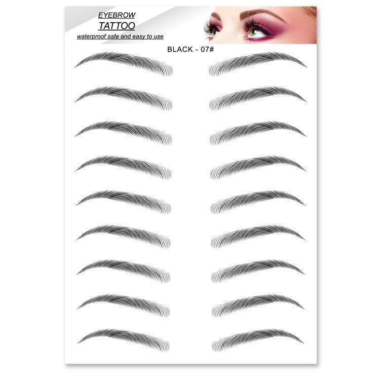 4D Hair-like Eyebrows Waterproof Eyebrow Tattoo Sticker( Black)