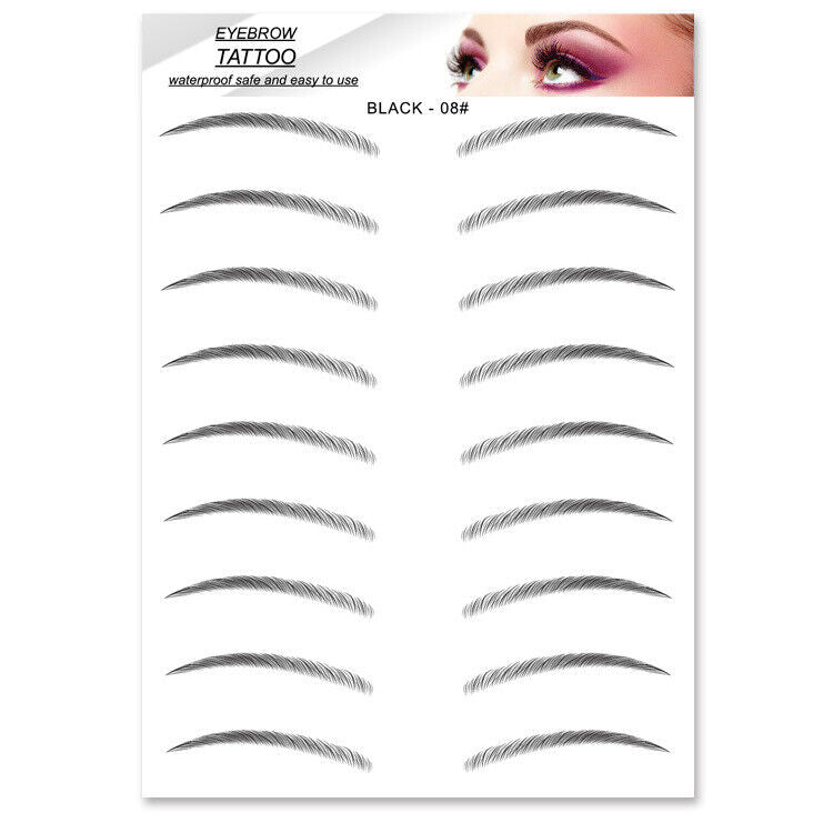 4D Hair-like Eyebrows Waterproof Eyebrow Tattoo Sticker( Black)