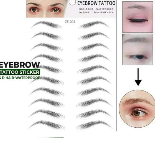 4 D Hair-like Eyebrows Makeup Waterproof Lasting Eyebrow Tattoo Sticker ZE