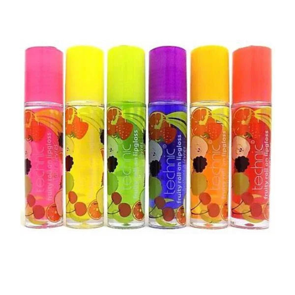 6 X Technic Fruity Roll On colourful lip gloss