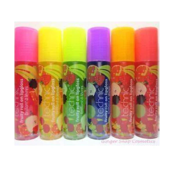 6 X Technic Fruity Roll On colourful lip gloss