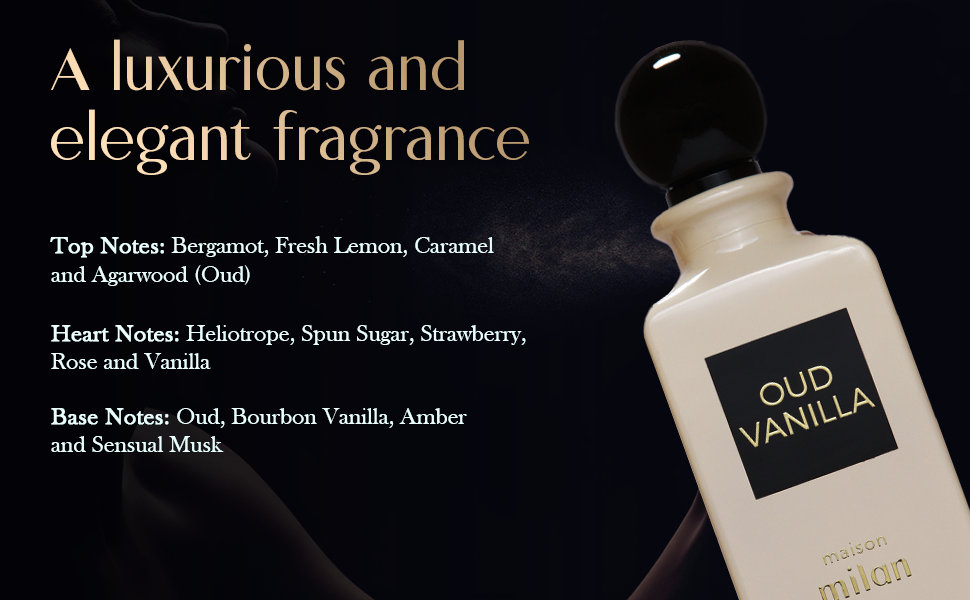 Oud Vanilla by Maison Milan Vanilla Amber Fragrance Perfume Spray for Men & Women 90ml