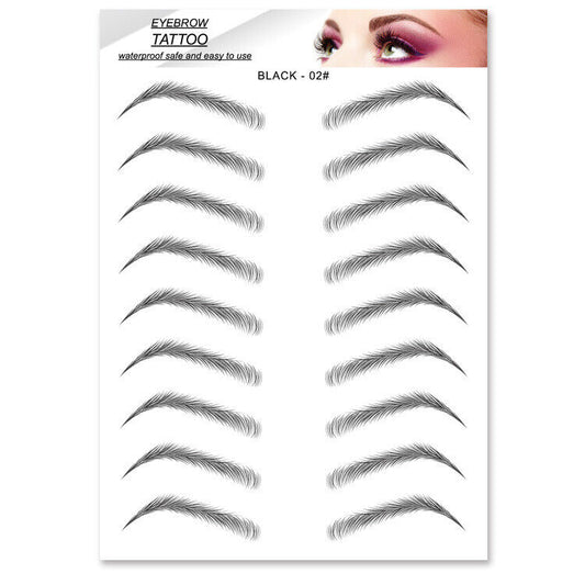 4D Hair-like Eyebrows Waterproof Eyebrow Tattoo Sticker( Black)