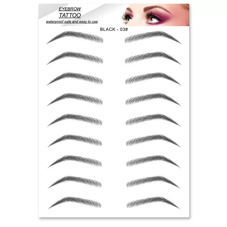 4D Hair-like Eyebrows Waterproof Eyebrow Tattoo Sticker( Black)