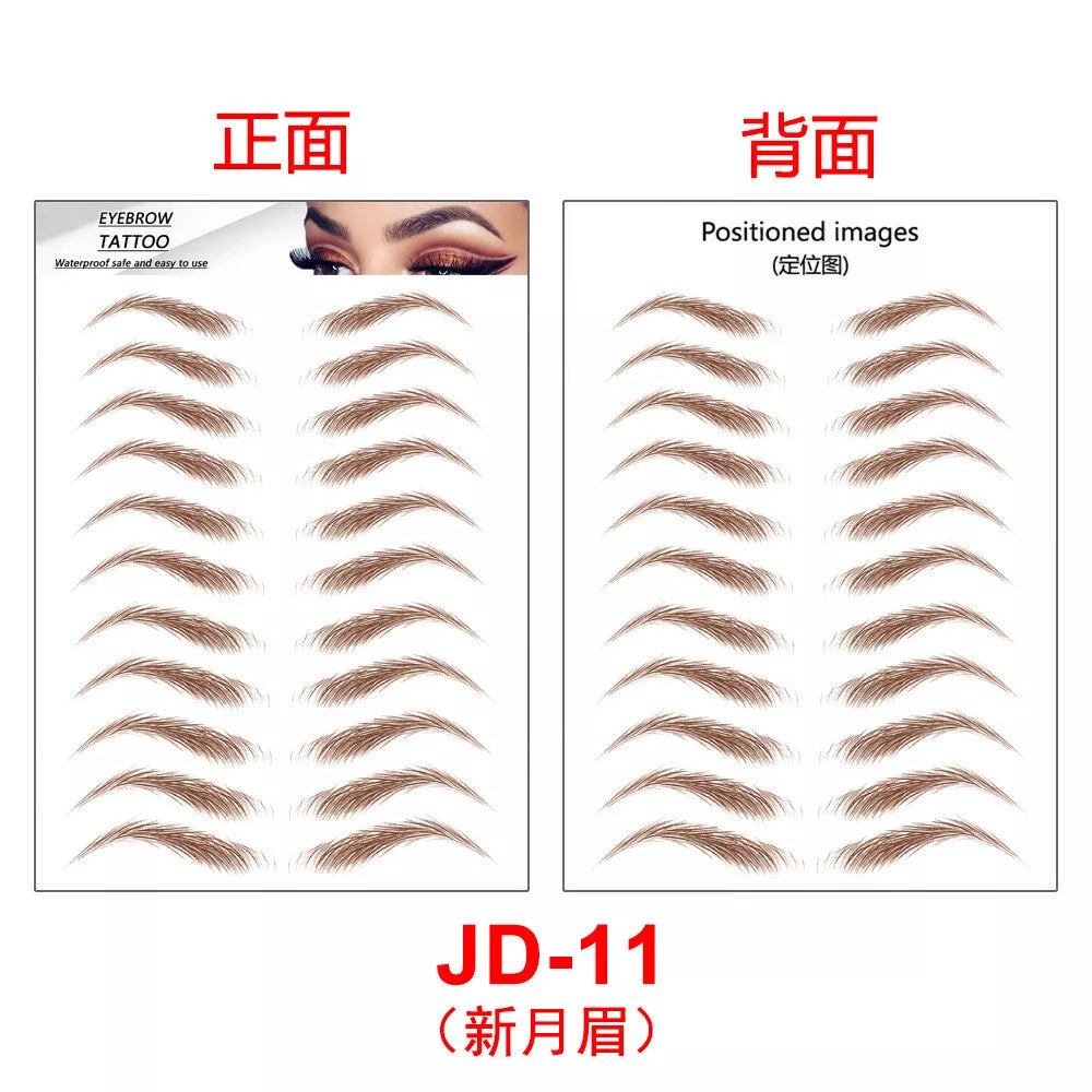 Hair-like Eyebrows Makeup Waterproof Lasting Eyebrow Tattoo Sticker JD style