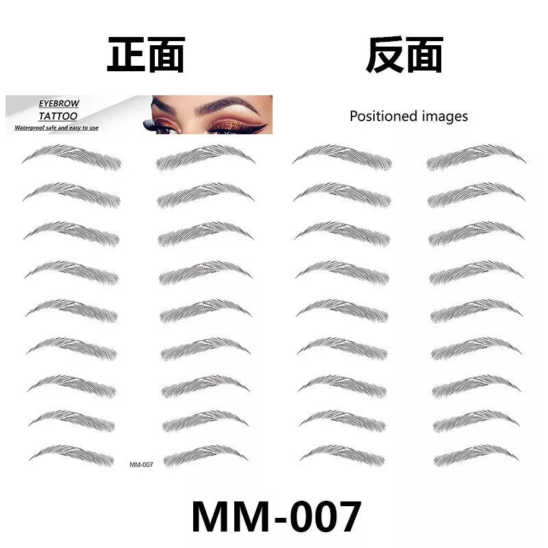 Hair-like Eyebrows Makeup Waterproof Lasting Eyebrow Tattoo Sticker MM